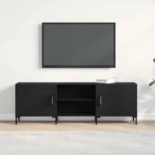 vidaXL TV Szekrény Fekete Tölgy 150x30x50 cm Műgyanta