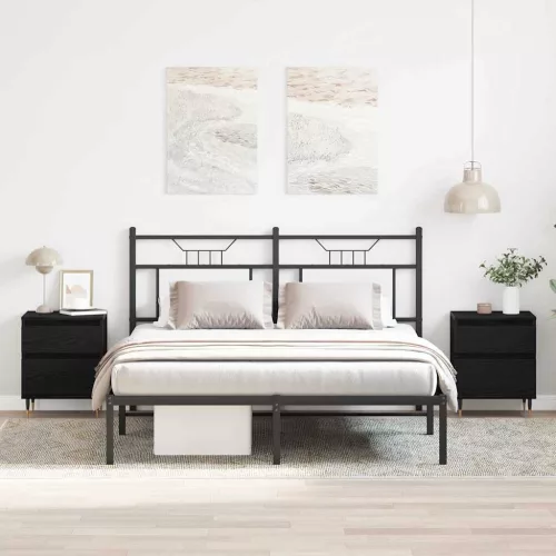 vidaXL Éjjeliszekrény 2 pcs Fekete tölgy 40 x 35 x 50 cm Faanyag