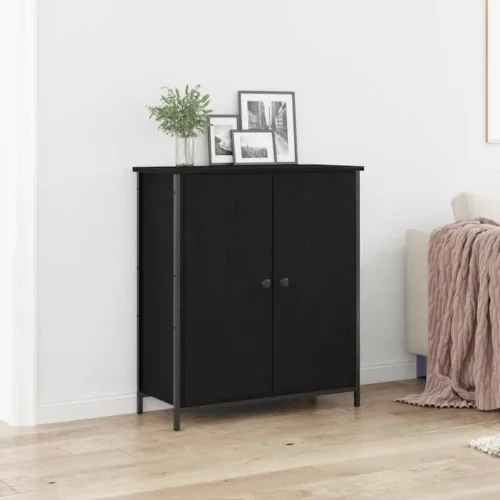 vidaXL Széf Fekete tölgy 70 x 30 x 80 cm Faanyag