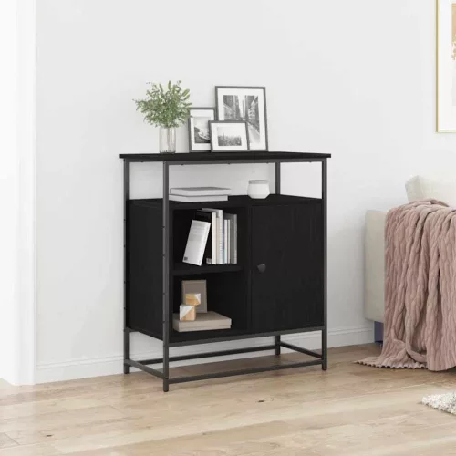 vidaXL Széf Musta tammi 69 x 35 x 80 cm Faanyag