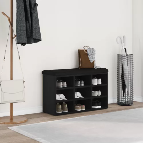 vidaXL Tárolópad Fekete Tölgy 80x30x48 cm Műgyanta