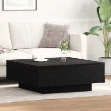 vidaXL Dohányzóasztal Fekete tölgy 80 x 80 x 31 cm