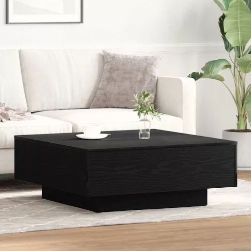 vidaXL Dohányzóasztal Fekete tölgy 80 x 80 x 31 cm