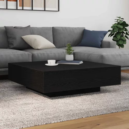 vidaXL Dohányzóasztal Fekete tölgy 100 x 100 x 31 cm Faanyag