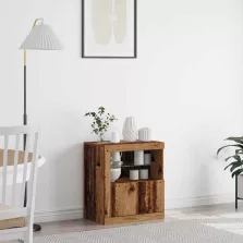   vidaXL LED tálaló LED -es lámpákkal Barna 60,5 x 37 x 67 cm Faanyag