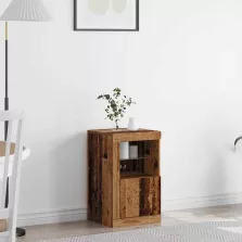   vidaXL LED tálaló LED -es lámpákkal Öreg fa 41 x 37 x 67 cm Faanyag