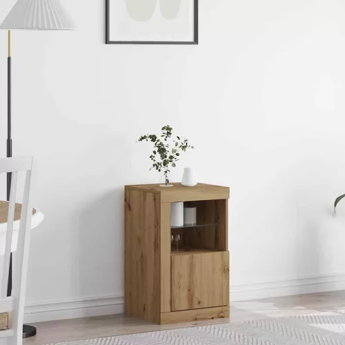 vidaXL LED tálaló Artisan tölgy 41 x 37 x 67 cm Faanyag