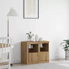   vidaXL LED tálaló 2 pcs Artisan tölgy 41 x 37 x 67 cm Faanyag