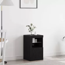 vidaXL LED tálaló Fekete tölgy 41 x 37 x 67 cm Faanyag