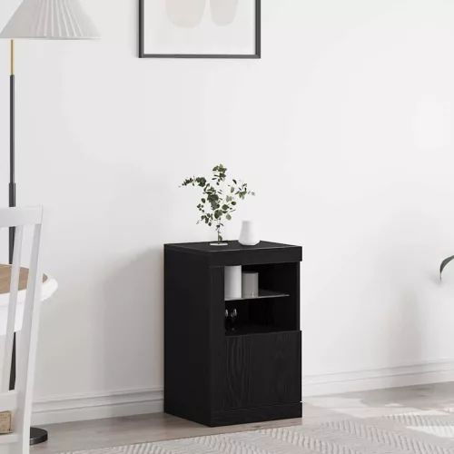 vidaXL LED tálaló Fekete tölgy 41 x 37 x 67 cm Faanyag