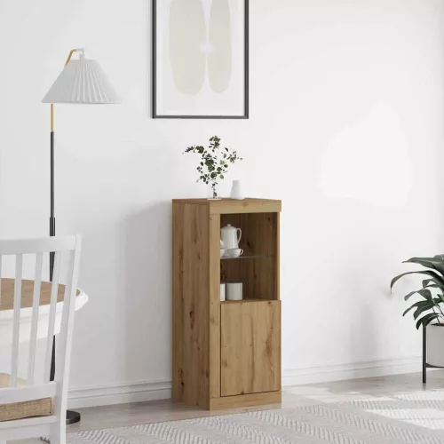 vidaXL LED tálaló Artisan tölgy 41 x 37 x 100 cm Faanyag