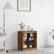   vidaXL LED tálaló LED -es lámpákkal Öreg fa 60,5 x 37 x 67 cm Faanyag
