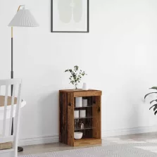   vidaXL LED tálaló LED -es lámpákkal Öreg fa 41 x 37 x 67 cm Faanyag