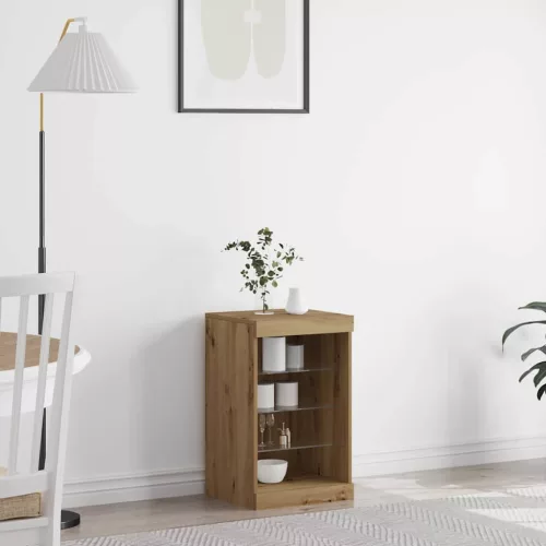vidaXL LED tálaló Artisan tölgy 41 x 37 x 67 cm Faanyag