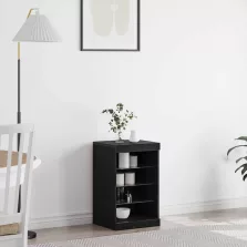 vidaXL LED tálaló Fekete tölgy 41 x 37 x 67 cm Faanyag