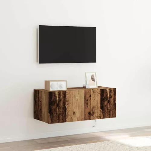 vidaXL TV Fali Szekrény Öreg fa 80 x 35 x 31 cm Faanyag