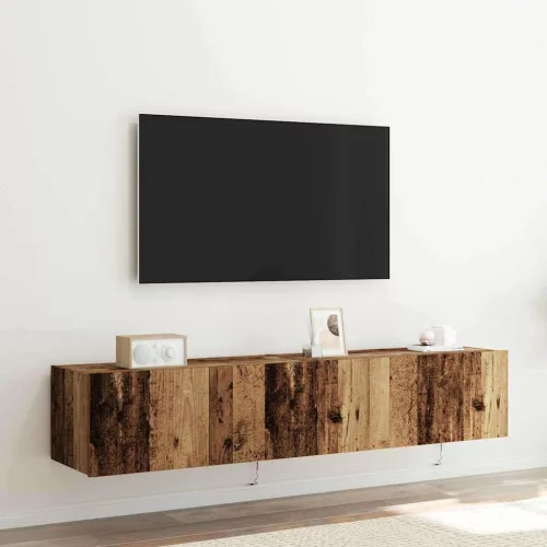 vidaXL TV Fali Szekrény 2 pcs Öreg fa 80 x 35 x 31 cm Faanyag