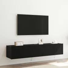   vidaXL TV Fali Szekrény 2 pcs Fekete tölgy 80 x 35 x 31 cm Faanyag