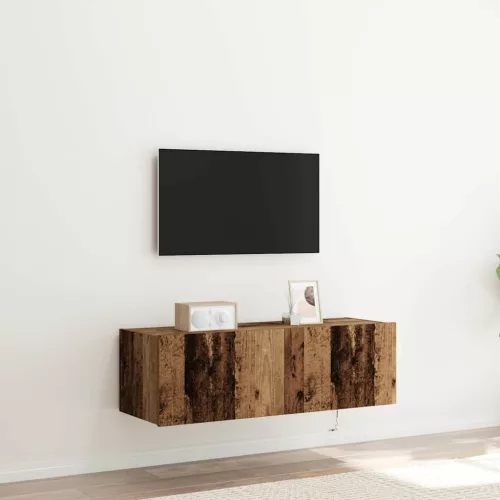 vidaXL TV Fali Szekrény 2 pcs Öreg fa 100 x 35 x 31 cm Faanyag