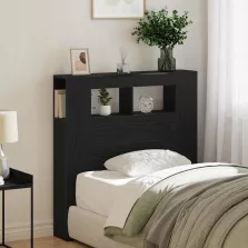  vidaXL LED ágytámla Fekete tölgy 100 x 18,5 x 103,5 cm Faanyag