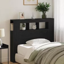   vidaXL LED ágytámla Fekete tölgy 120 x 18,5 x 103,5 cm Faanyag