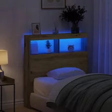   vidaXL kézműves tölgy áthidalószekrény LED-ekkel 100 x 17 x 102 cm
