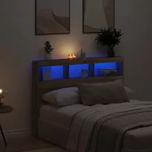   vidaXL kézműves tölgy áthidalószekrény LED-ekkel 140 x 17 x 102 cm