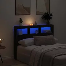   vidaXL fekete tölgy színű áthidalószekrény LED-ekkel 140 x 17 x 102 cm