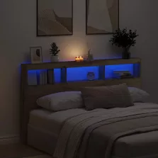   vidaXL kézműves tölgy áthidalószekrény LED-ekkel 180 x 17 x 102 cm
