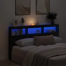   vidaXL fekete tölgy színű áthidalószekrény LED-ekkel 180 x 17 x 102 cm