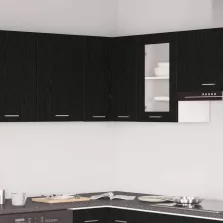   vidaXL Függő sarok szekrény Musta tammi 57 x 57 x 60 cm Faanyag