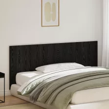   vidaXL Ágyfej Vég Fekete Tölgy 200x1,5x80 cm Műanyag Fából