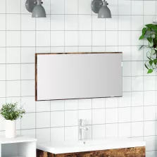   vidaXL Fürdőszobai Tükrös Szekrény LED Fénnyel, Füstölt Tölgy, 80x37 cm