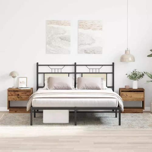 vidaXL Éjjeliszekrény fiókkal 2 pcs Öreg fa 45 x 34 x 44 cm Faanyag