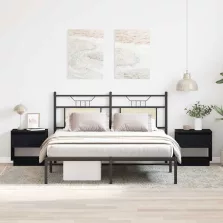   vidaXL Éjjeliszekrény 2 pcs Fekete tölgy 45 x 34 x 44 cm Faanyag