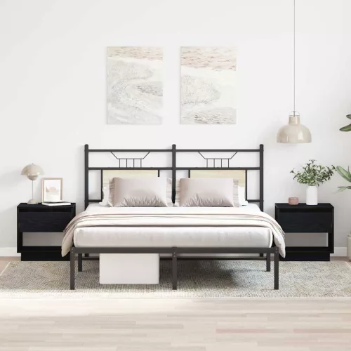 vidaXL Éjjeliszekrény 2 pcs Fekete tölgy 45 x 34 x 44 cm Faanyag