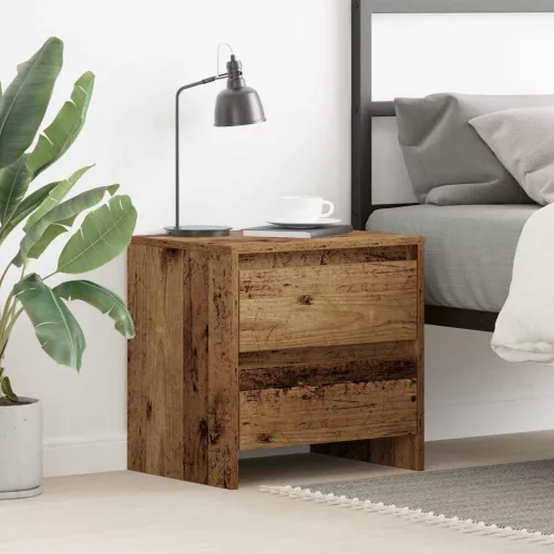 vidaXL Éjjeliszekrény fiókkal Öreg fa 45 x 34 x 44,5 cm Faanyag