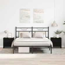   vidaXL Éjjeliszekrény 2 pcs Fekete tölgy 45 x 34 x 44,5 cm Faanyag