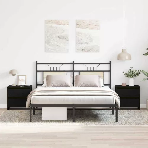 vidaXL Éjjeliszekrény 2 pcs Fekete tölgy 45 x 34 x 44,5 cm Faanyag