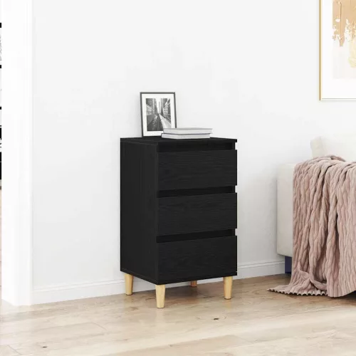 vidaXL Éjjeliszekrény fiókkal Fekete tölgy 40 x 35 x 70 cm Faanyag