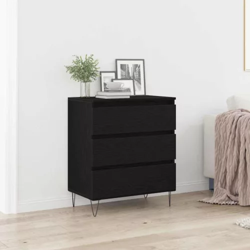 vidaXL Széf fiókkal Fekete tölgy 60 x 35 x 70 cm Faanyag