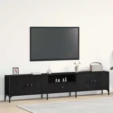   vidaXL TV szekrény fiókkal Musta tammi 200 x 25 x 44 cm Faanyag