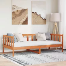   vidaXL Ágykeret fejtámlával Faggyú barna 90 x 190 cm Tömör fenyőfa