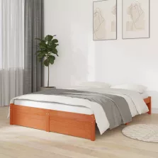 vidaXL Ágykeret Tömör fenyő