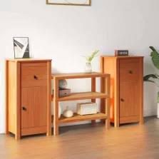   vidaXL Széf fiókkal 2 pcs Faggyú barna 39 x 34,5 x 80 cm Tömör fenyőfa