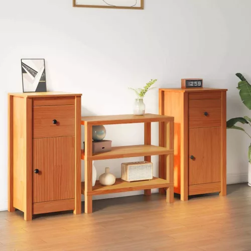 vidaXL Széf fiókkal 2 pcs Faggyú barna 39 x 34,5 x 80 cm Tömör fenyőfa