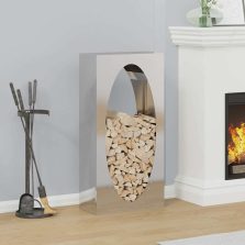 vidaXL rozsdamentes acél tűzifatároló 50x23x100 cm