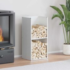   vidaXL fehér hidegen hengerelt acél tűzifatároló 40x30x80 cm