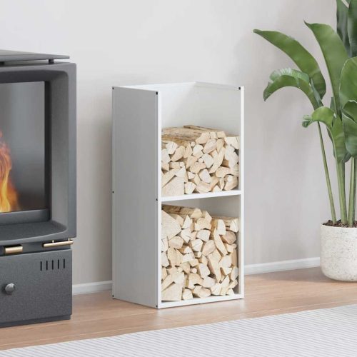 vidaXL fehér hidegen hengerelt acél tűzifatároló 40x30x80 cm