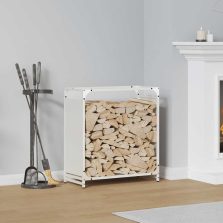   vidaXL fehér hidegen hengerelt acél tűzifatároló 60x28x65 cm